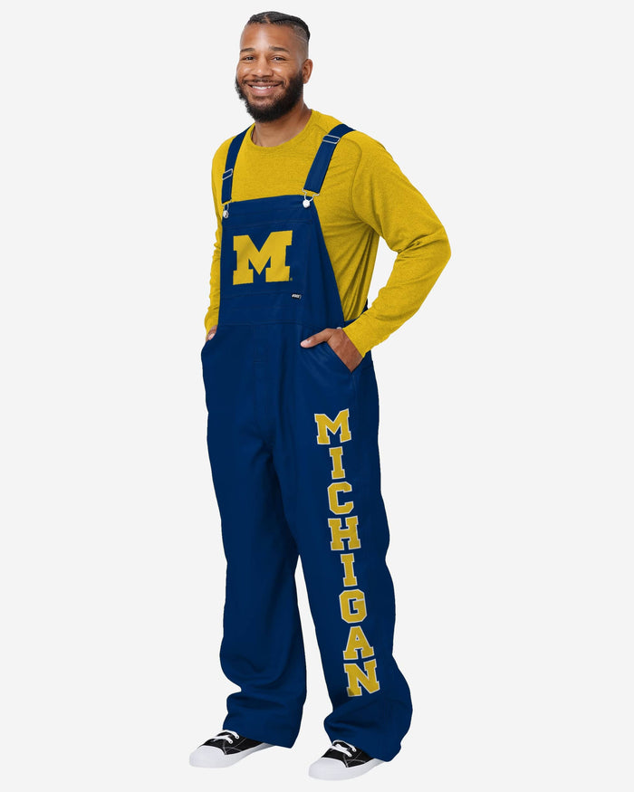 Michigan Wolverines Mens Big Logo Bib Overalls FOCO S - FOCO.com