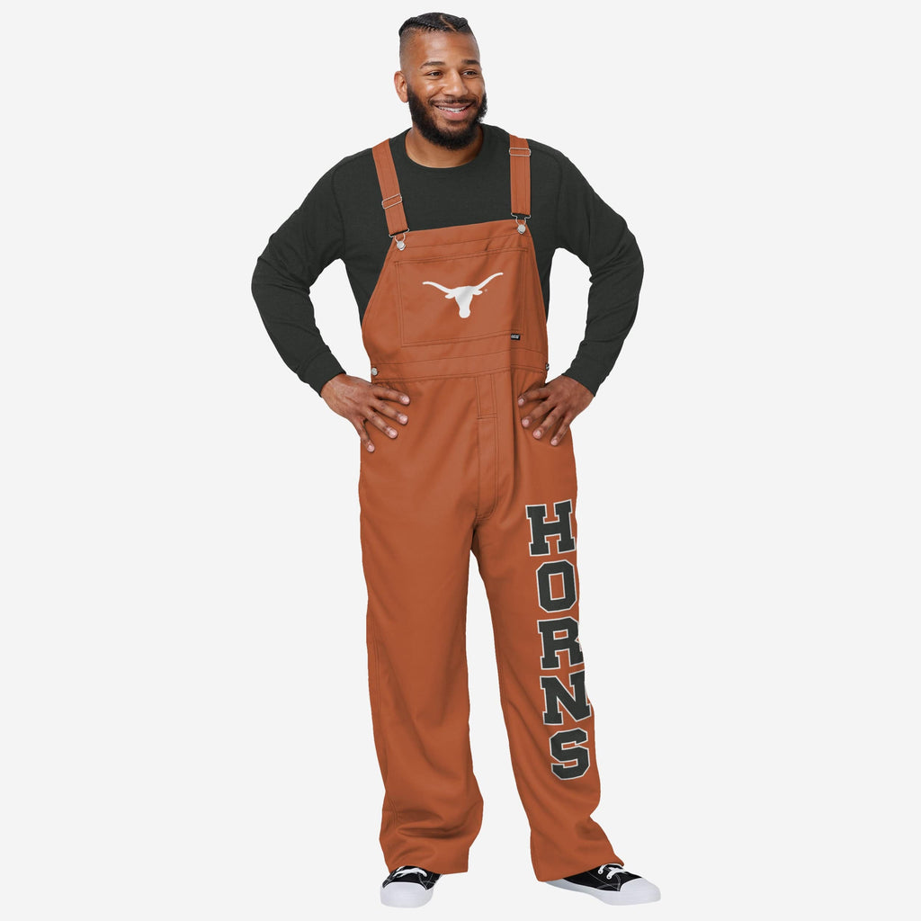 Texas Longhorns Mens Big Logo Bib Overalls FOCO S - FOCO.com