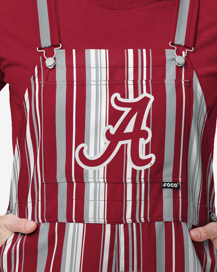 Alabama Crimson Tide Mens Hyper Stripe Bib Overalls FOCO - FOCO.com