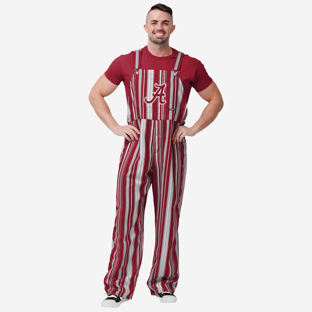 Alabama Crimson Tide Mens Hyper Stripe Bib Overalls FOCO S - FOCO.com