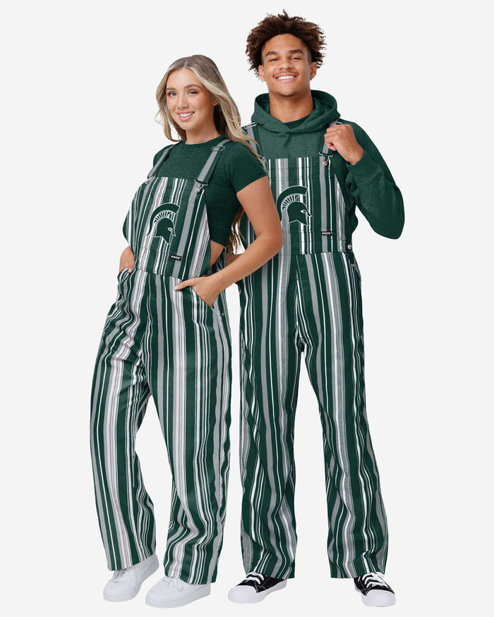 Michigan State Spartans Mens Hyper Stripe Bib Overalls FOCO - FOCO.com