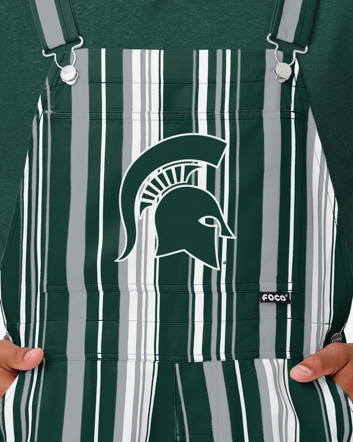 Michigan State Spartans Mens Hyper Stripe Bib Overalls FOCO - FOCO.com