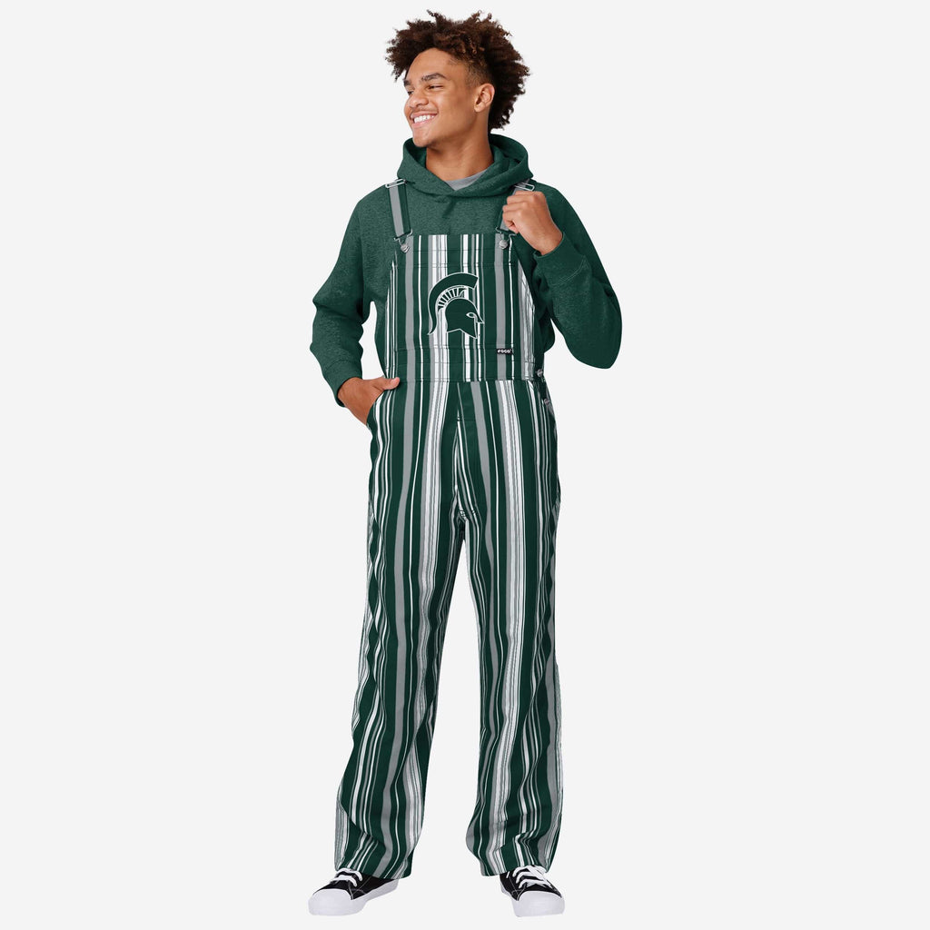 Michigan State Spartans Mens Hyper Stripe Bib Overalls FOCO S - FOCO.com