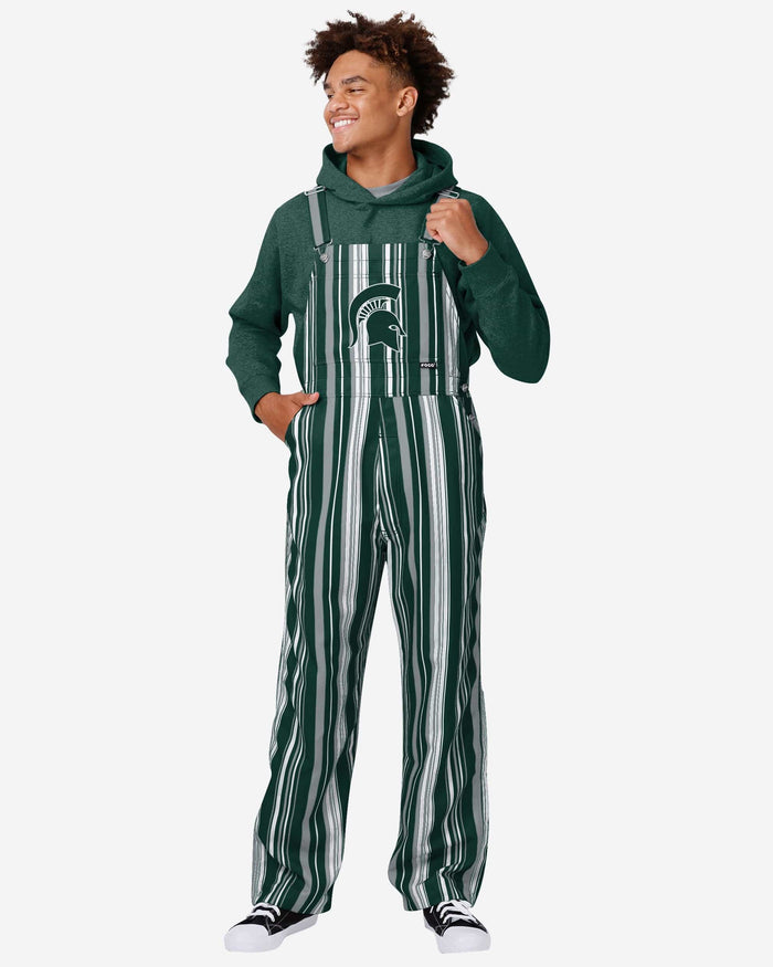 Michigan State Spartans Mens Hyper Stripe Bib Overalls FOCO S - FOCO.com