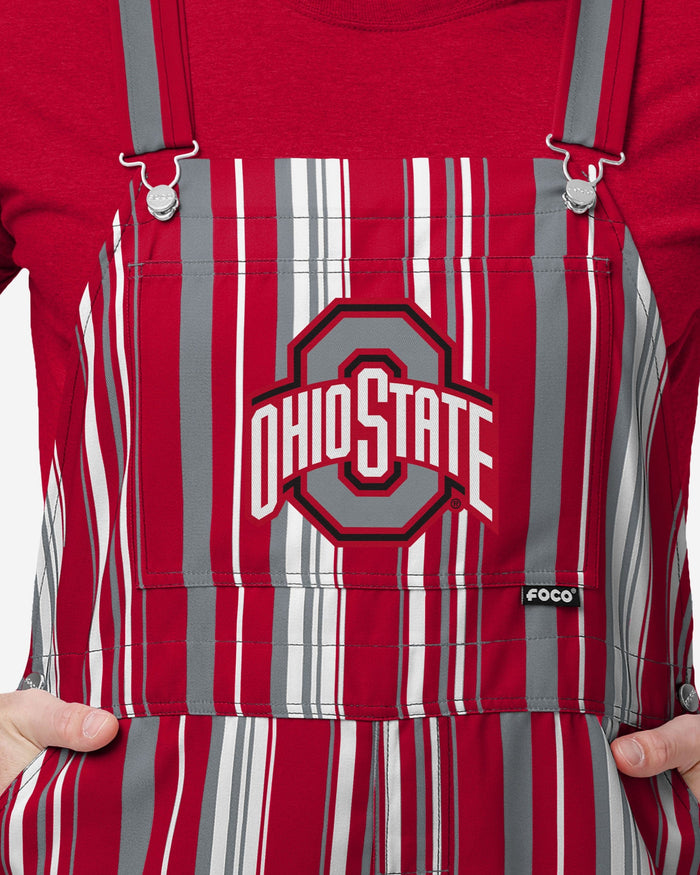 Ohio State Buckeyes Mens Hyper Stripe Bib Overalls FOCO - FOCO.com