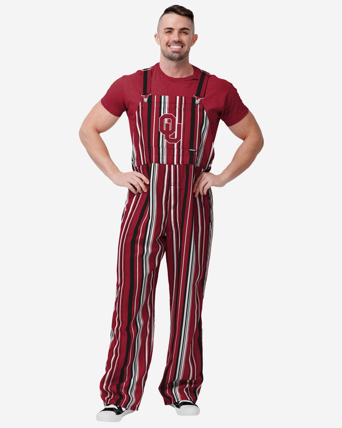 Oklahoma Sooners Mens Hyper Stripe Bib Overalls FOCO S - FOCO.com