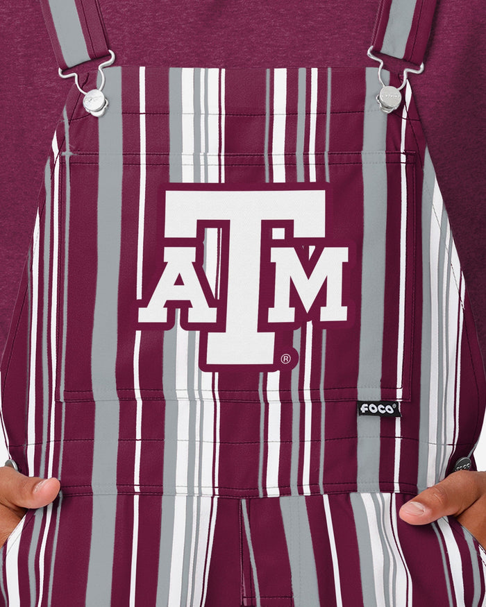 Texas A&M Aggies Mens Hyper Stripe Bib Overalls FOCO - FOCO.com