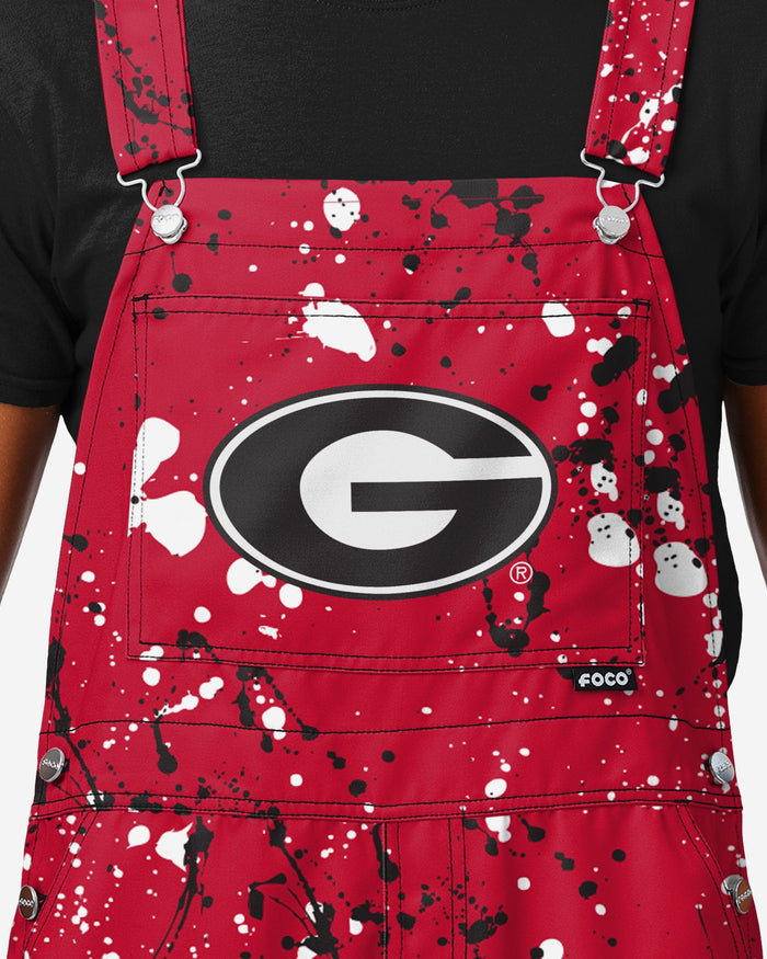 Georgia Bulldogs Mens Paint Splatter Bib Overalls FOCO - FOCO.com