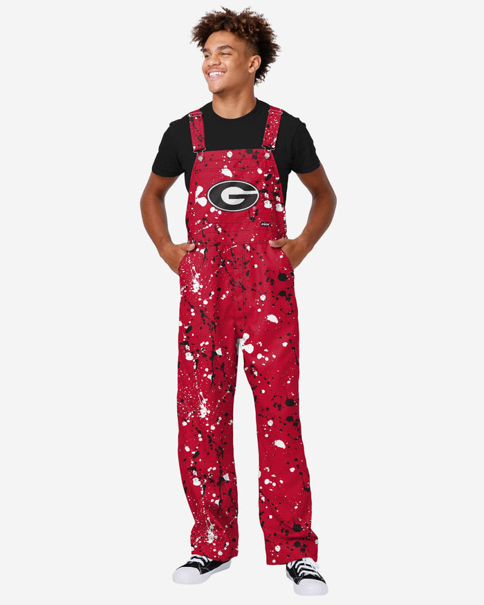 Georgia Bulldogs Mens Paint Splatter Bib Overalls FOCO S - FOCO.com