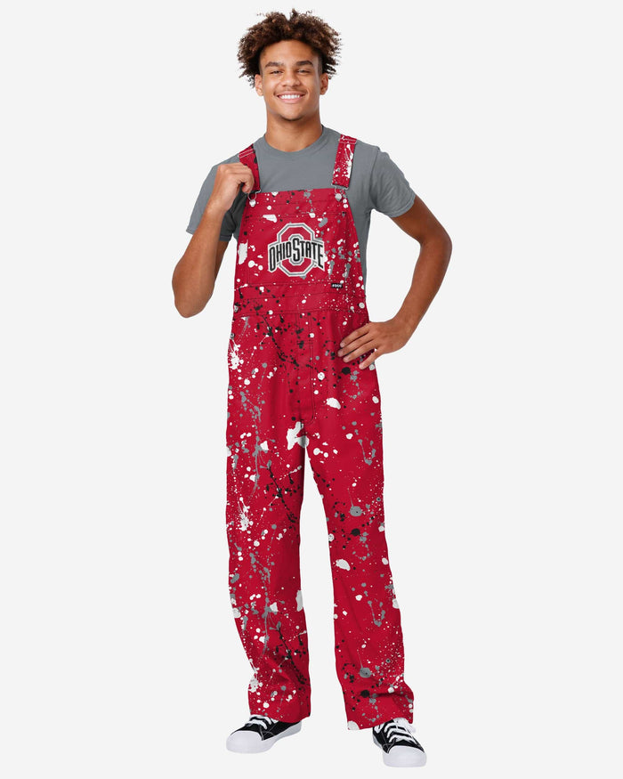 Ohio State Buckeyes Mens Paint Splatter Bib Overalls FOCO S - FOCO.com