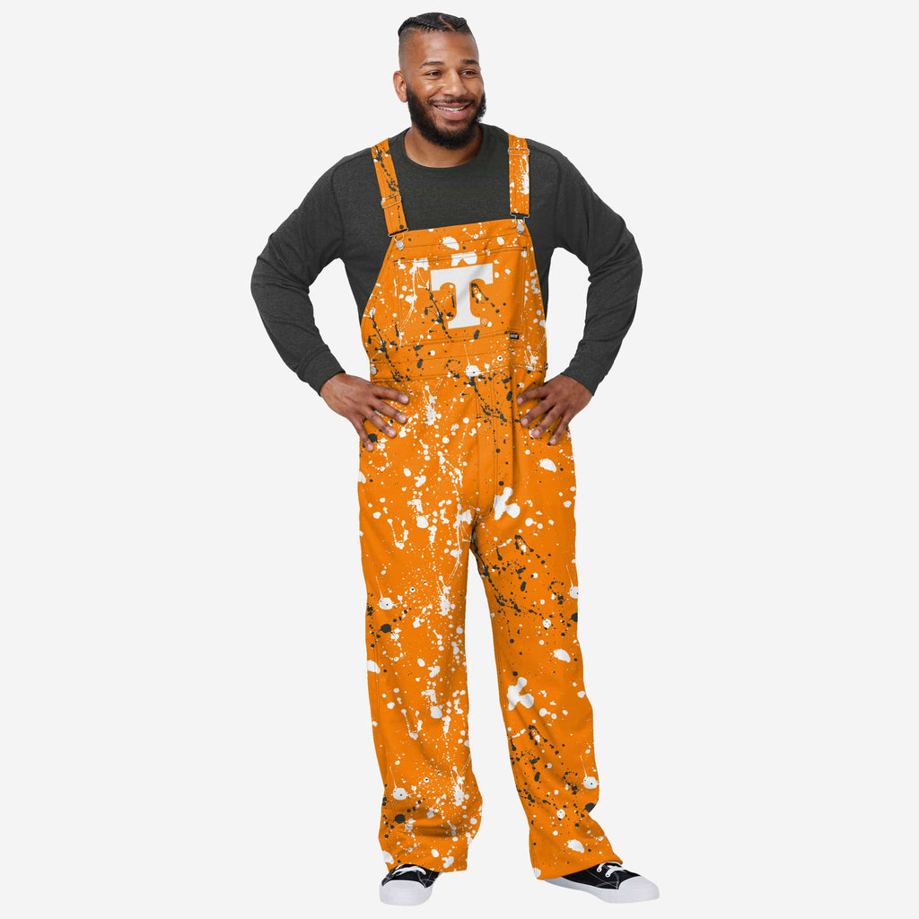 Tennessee Volunteers Mens Paint Splatter Bib Overalls FOCO - FOCO.com