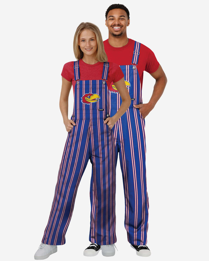 Kansas Jayhawks Mens Sideline Spirit Bib Overalls FOCO - FOCO.com