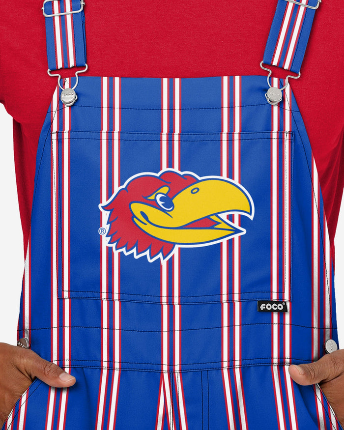 Kansas Jayhawks Mens Sideline Spirit Bib Overalls FOCO - FOCO.com