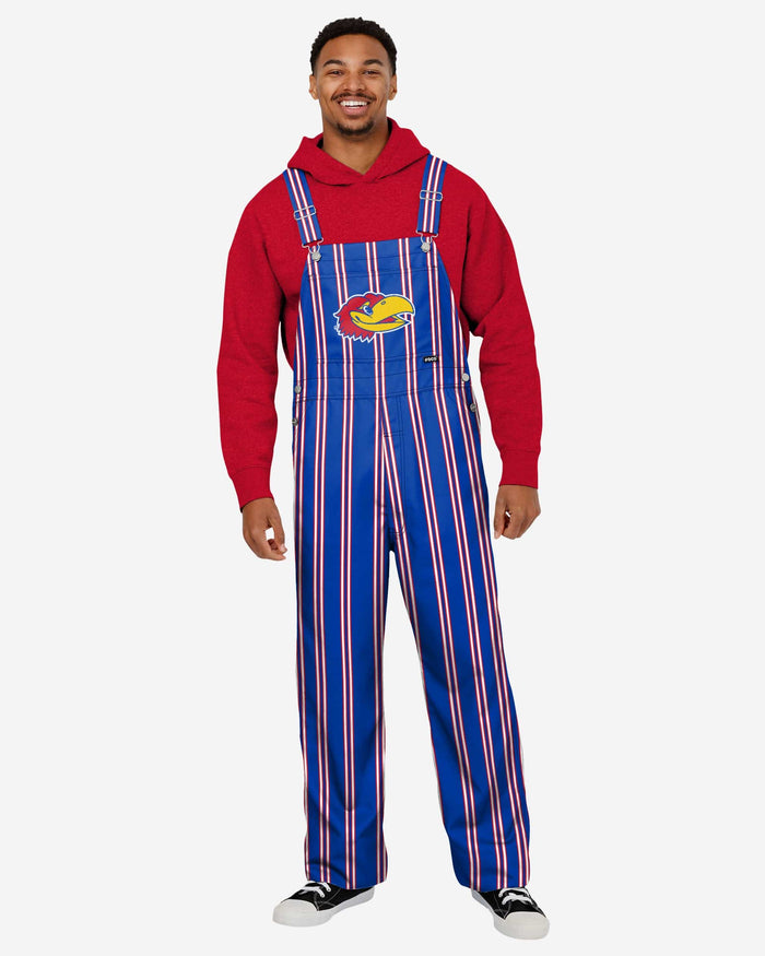 Kansas Jayhawks Mens Sideline Spirit Bib Overalls FOCO S - FOCO.com