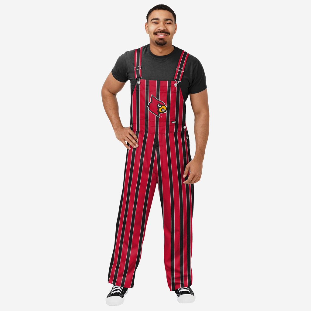 Louisville Cardinals Mens Sideline Spirit Bib Overalls FOCO S - FOCO.com