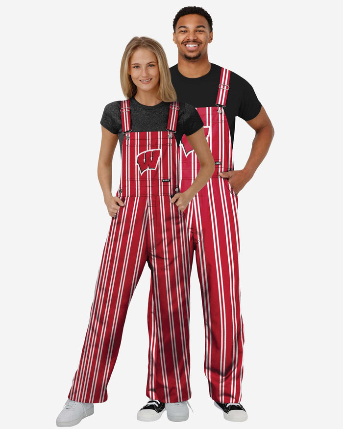 Wisconsin Badgers Mens Sideline Spirit Bib Overalls FOCO - FOCO.com
