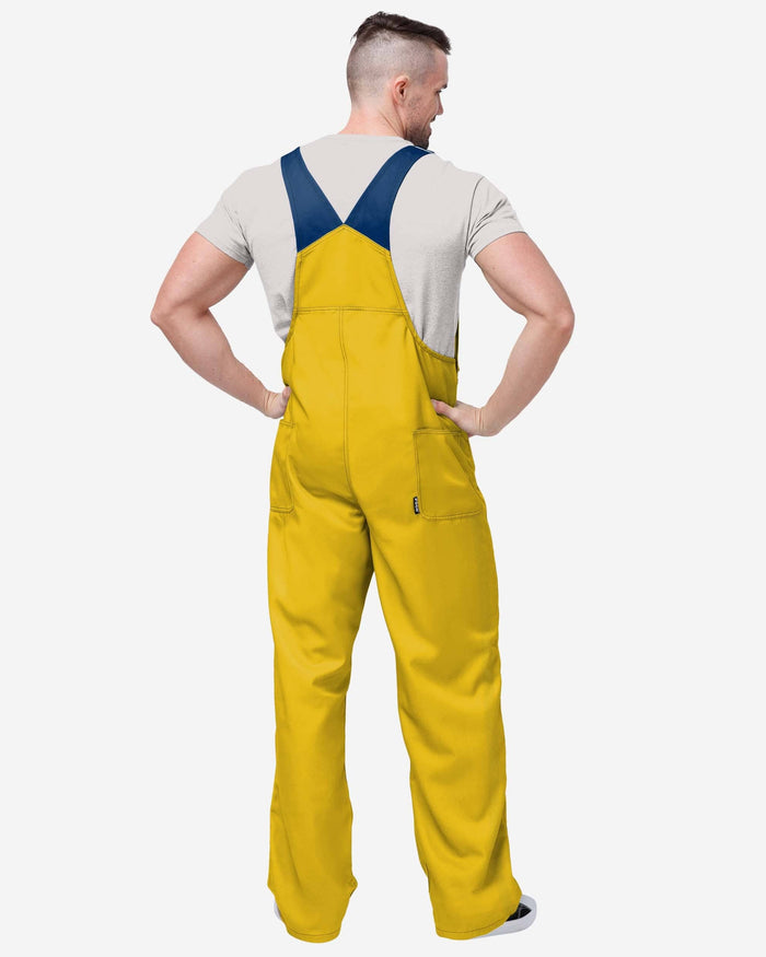 Michigan Wolverines 2023 Football National Champions Yellow Mens Team Stripe Stripe Bib Overalls FOCO - FOCO.com