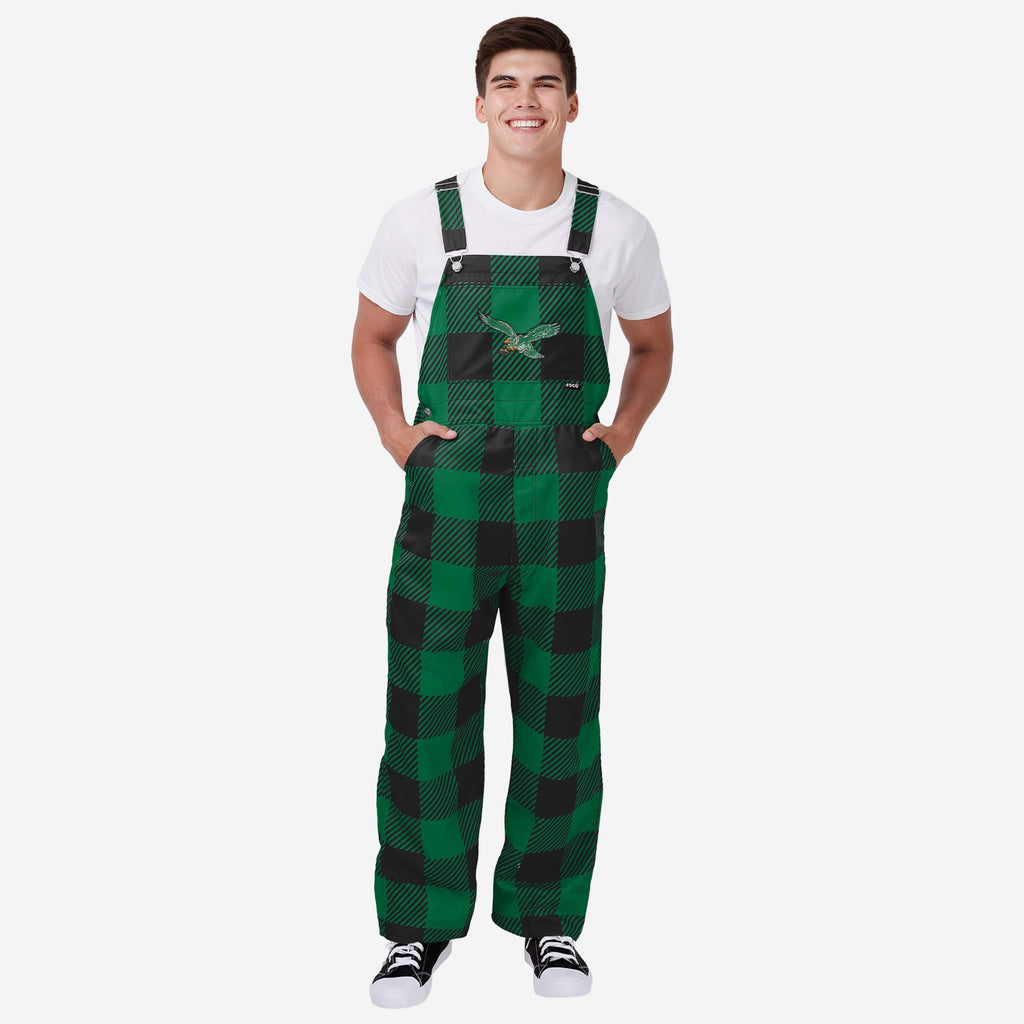 Philadelphia Eagles Kelly Green Mens Plaid Bib Overalls FOCO S - FOCO.com