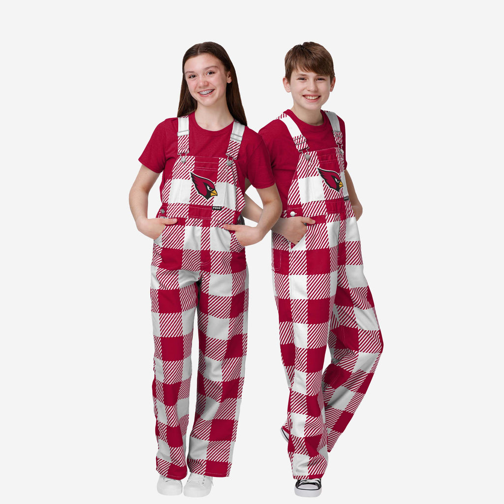 Arizona Cardinals Youth Plaid Bib Overalls FOCO 8 (S) - FOCO.com