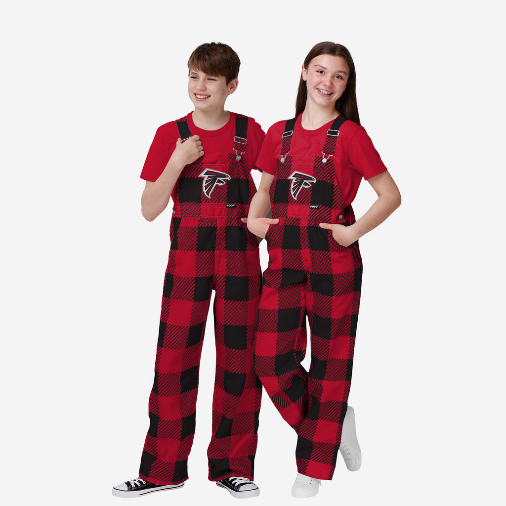 Atlanta Falcons Youth Plaid Bib Overalls FOCO 8 (S) - FOCO.com