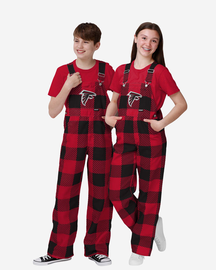 Atlanta Falcons Youth Plaid Bib Overalls FOCO 8 (S) - FOCO.com