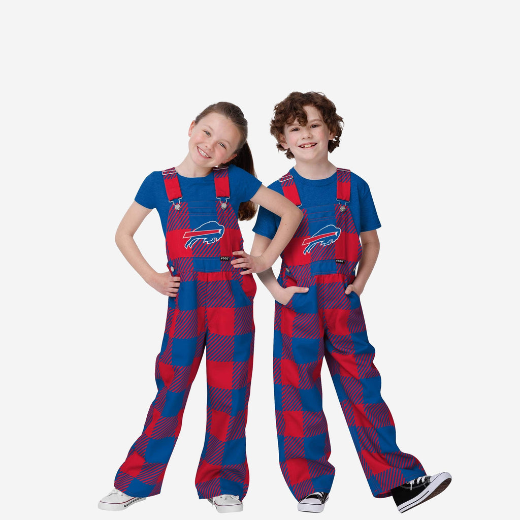 Buffalo Bills Youth Plaid Bib Overalls FOCO 8 (S) - FOCO.com