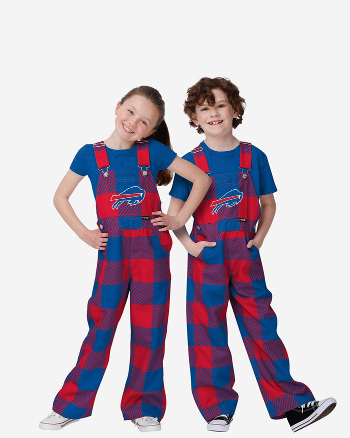 Buffalo Bills Youth Plaid Bib Overalls FOCO 8 (S) - FOCO.com