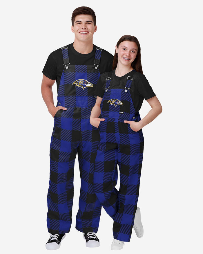 Baltimore Ravens Youth Plaid Bib Overalls FOCO - FOCO.com