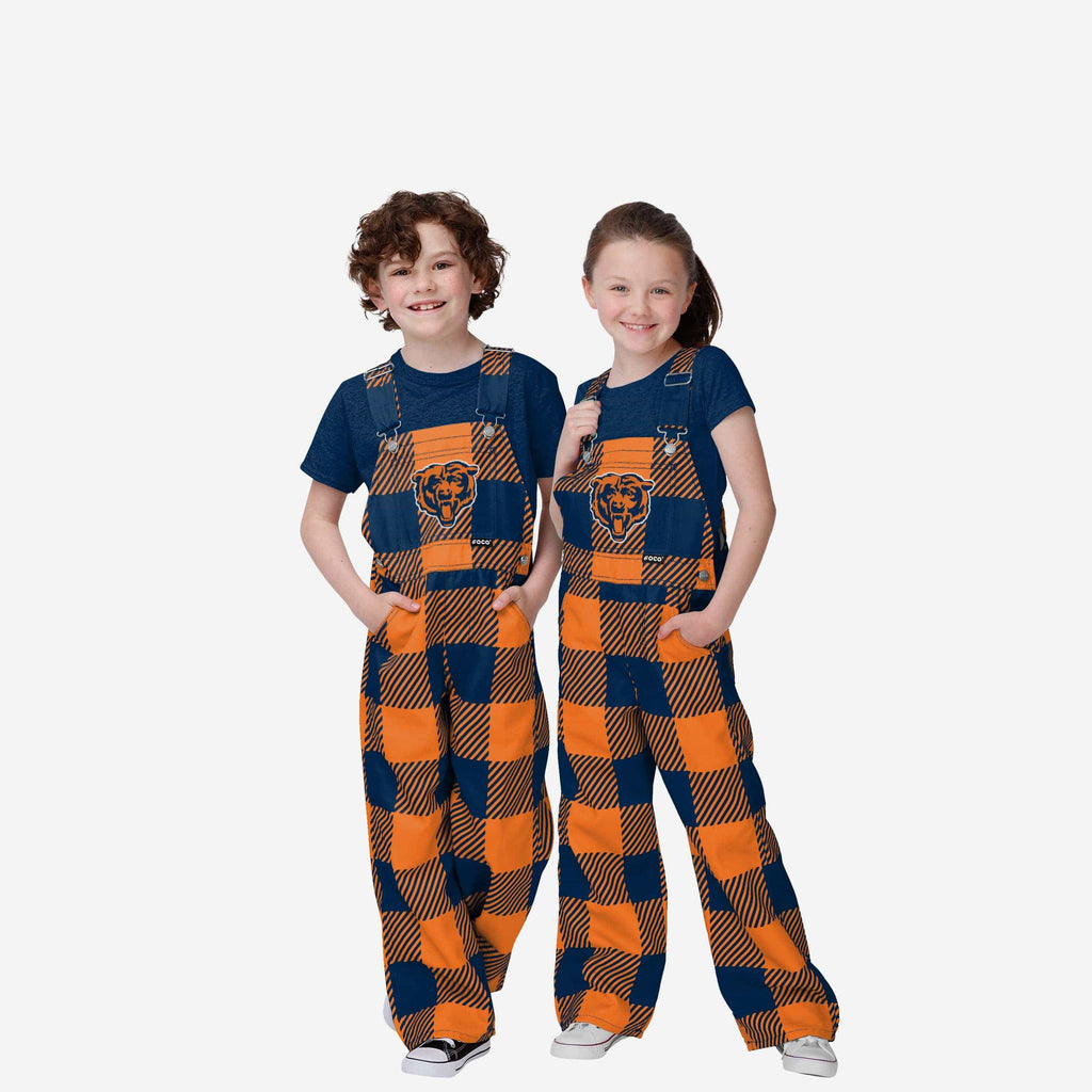 Chicago Bears Youth Plaid Bib Overalls FOCO 8 (S) - FOCO.com