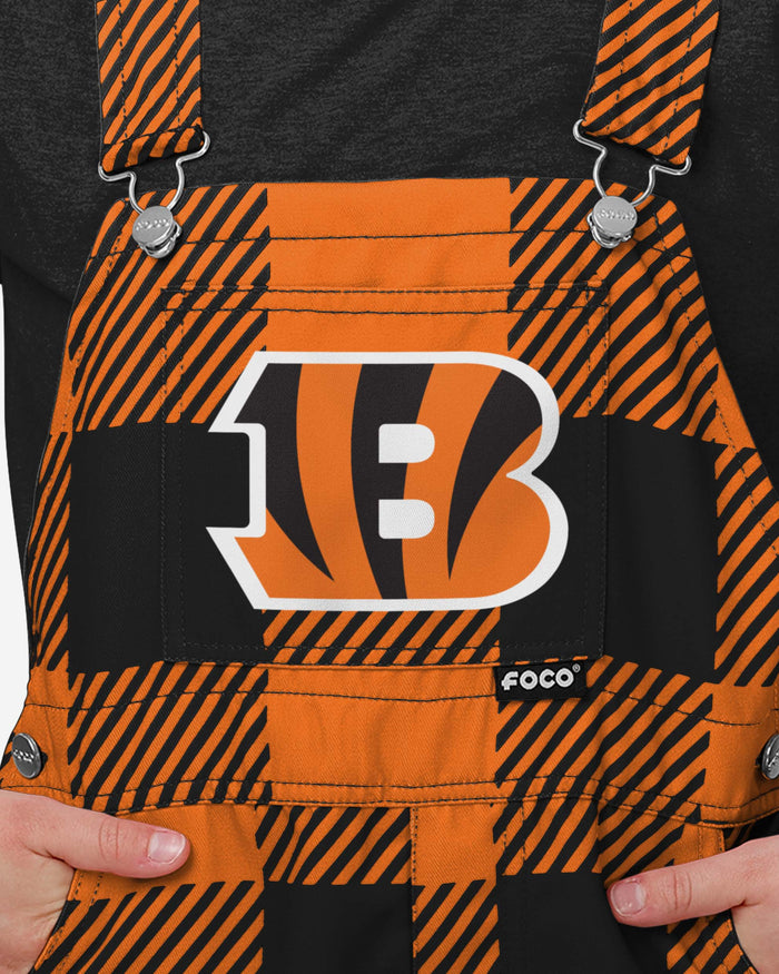 Cincinnati Bengals Youth Plaid Bib Overalls FOCO - FOCO.com