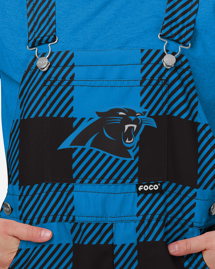 Carolina Panthers Buffalo Youth Plaid Bib Overalls FOCO - FOCO.com