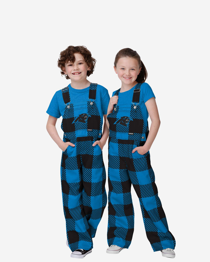 Carolina Panthers Buffalo Youth Plaid Bib Overalls FOCO 8 (S) - FOCO.com