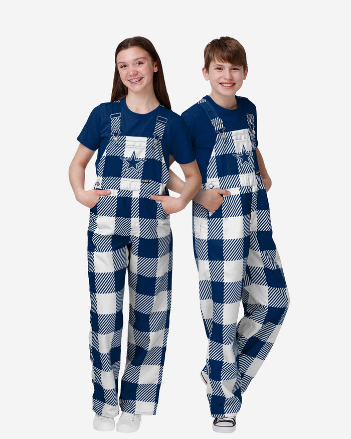 Dallas Cowboys Youth Plaid Bib Overalls FOCO 8 (S) - FOCO.com