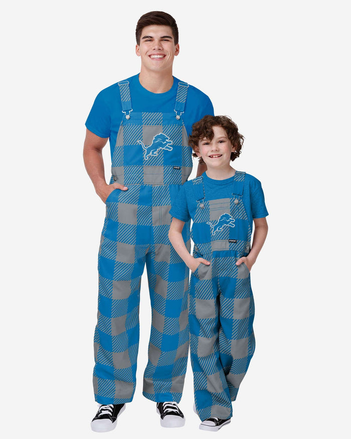 Detroit Lions Youth Plaid Bib Overalls FOCO - FOCO.com