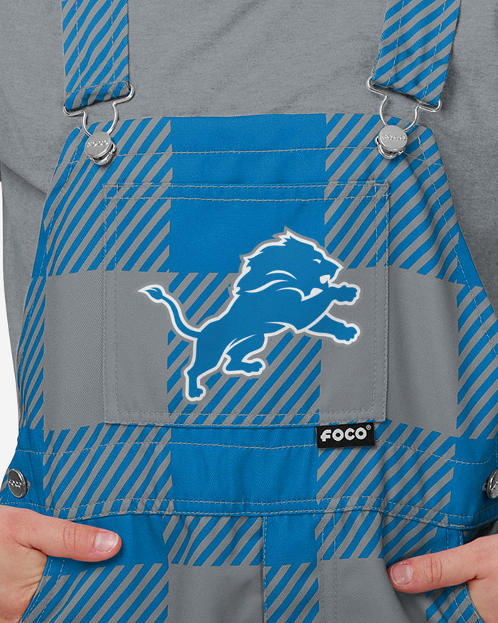 Detroit Lions Youth Plaid Bib Overalls FOCO - FOCO.com