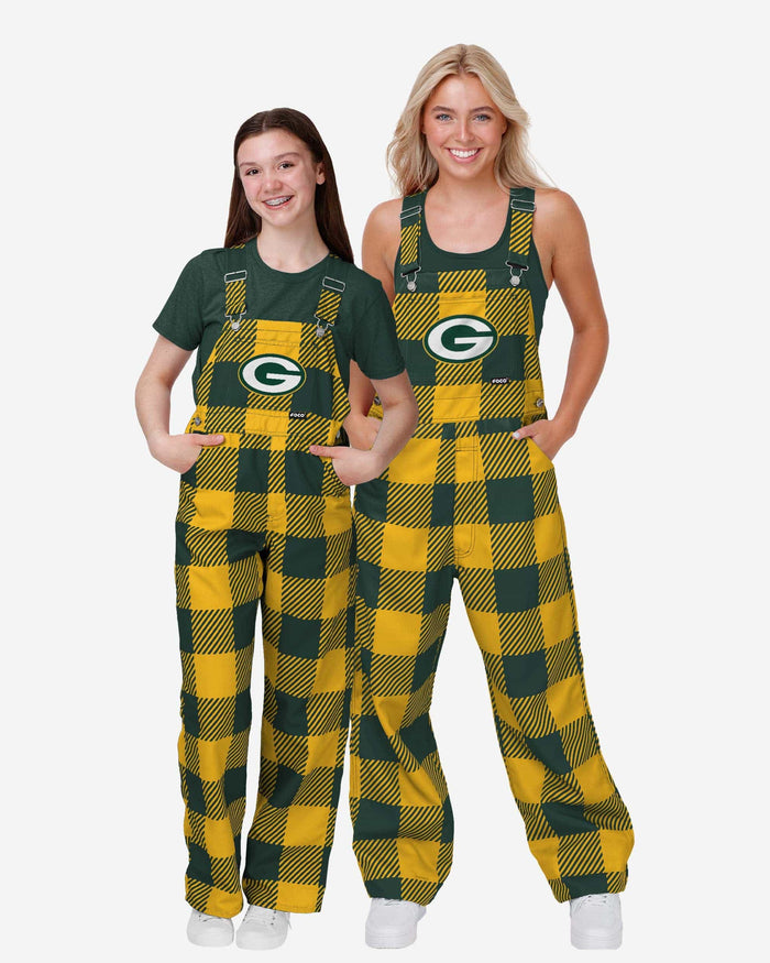 Green Bay Packers Youth Plaid Bib Overalls FOCO - FOCO.com