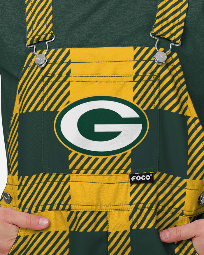 Green Bay Packers Youth Plaid Bib Overalls FOCO - FOCO.com