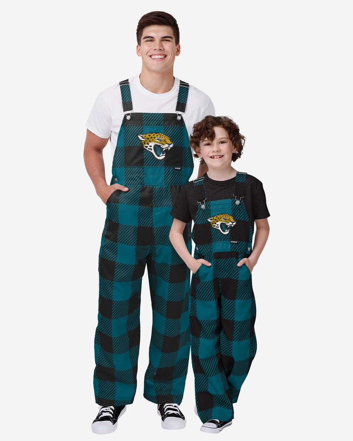 Jacksonville Jaguars Buffalo Youth Plaid Bib Overalls FOCO - FOCO.com