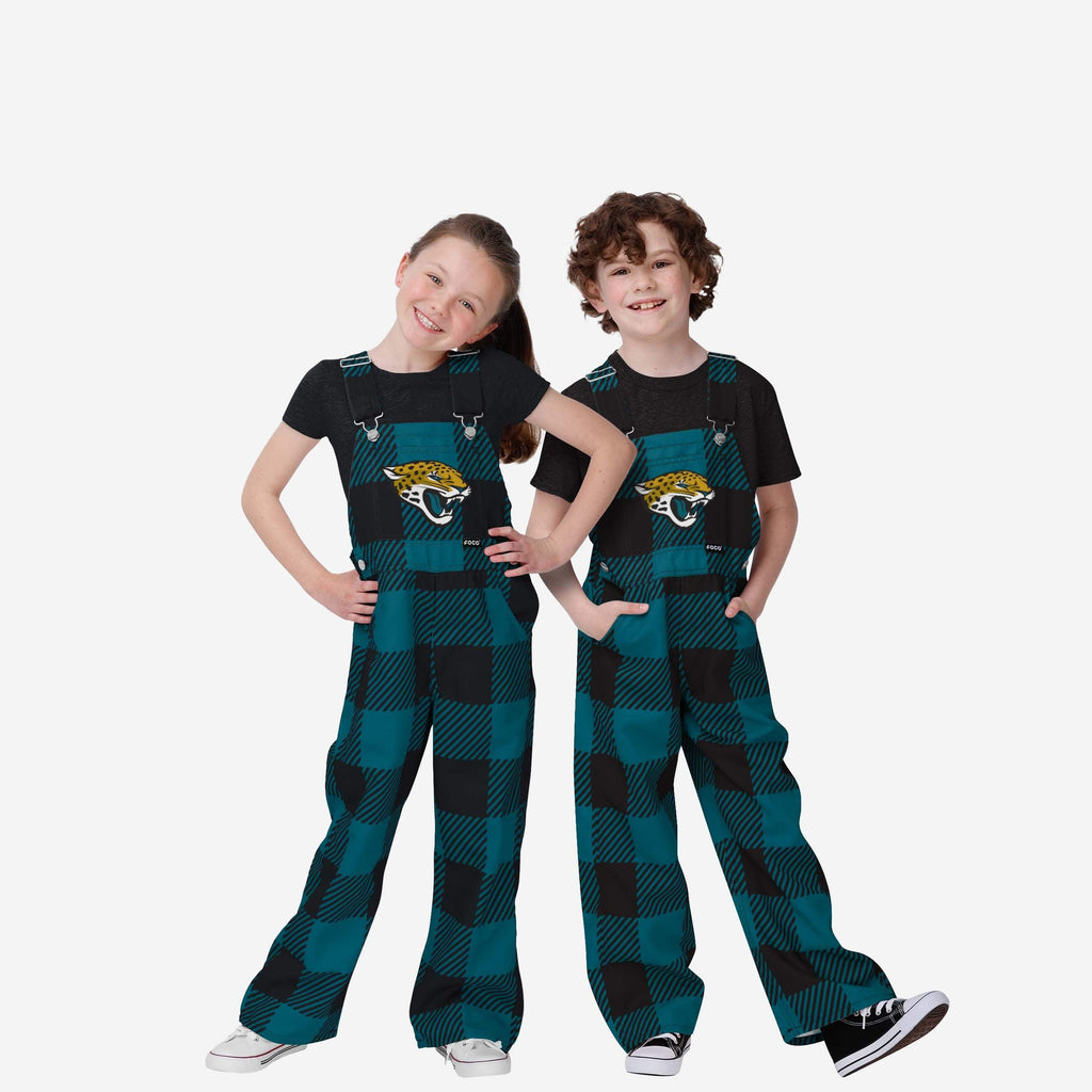 Jacksonville Jaguars Buffalo Youth Plaid Bib Overalls FOCO 8 (S) - FOCO.com