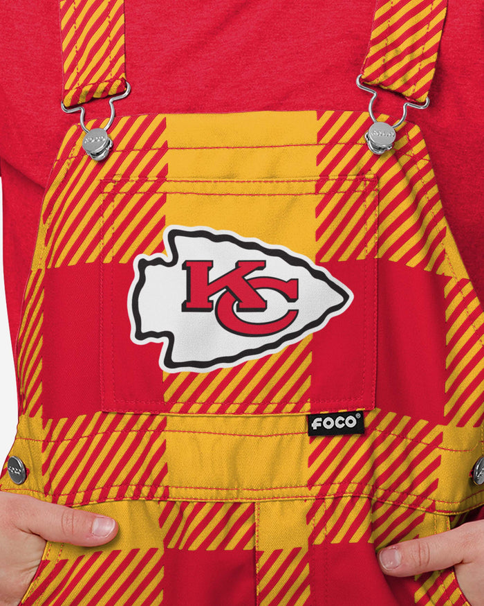 Kansas City Chiefs Youth Plaid Bib Overalls FOCO - FOCO.com