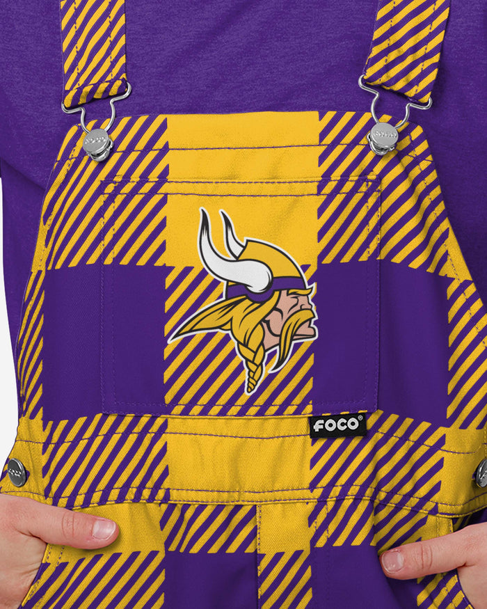 Minnesota Vikings Youth Plaid Bib Overalls FOCO - FOCO.com