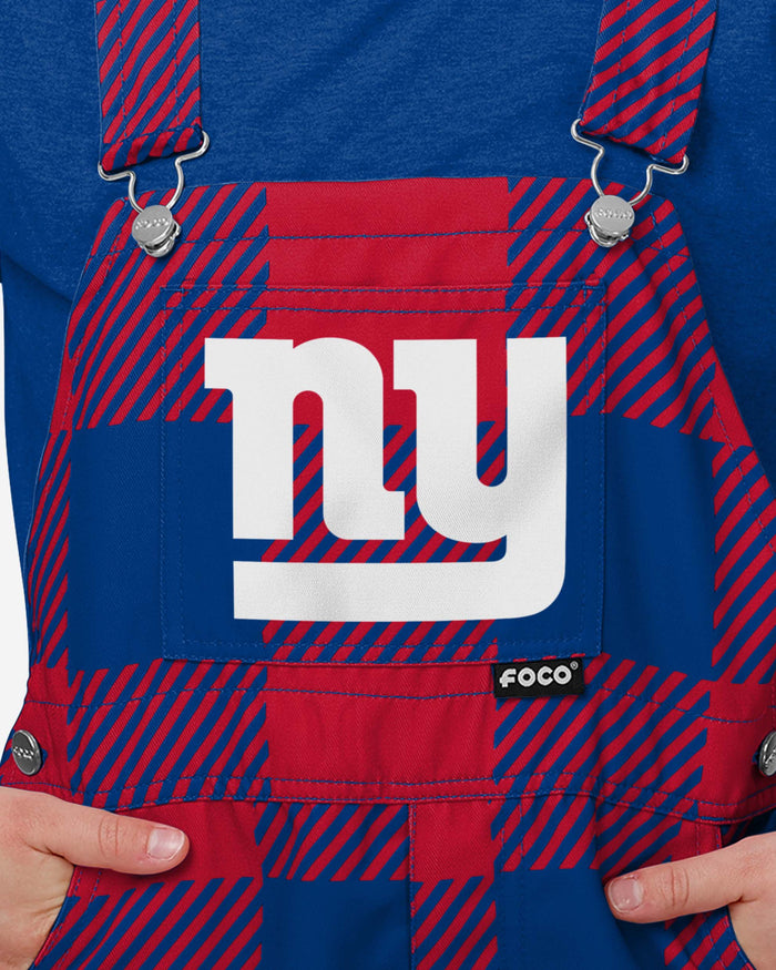 New York Giants Youth Plaid Bib Overalls FOCO - FOCO.com