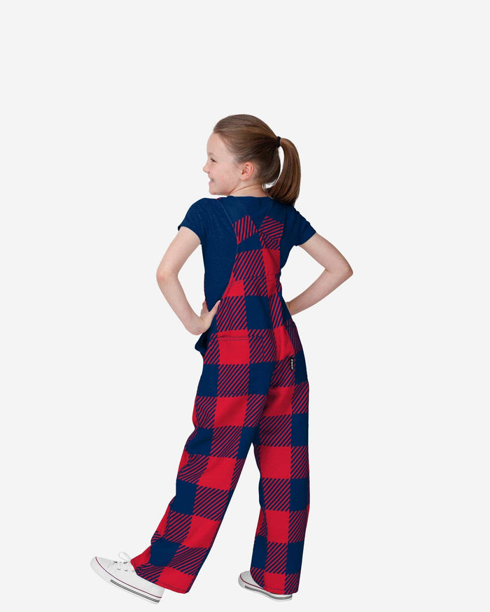 New England Patriots Buffalo Youth Plaid Bib Overalls FOCO - FOCO.com