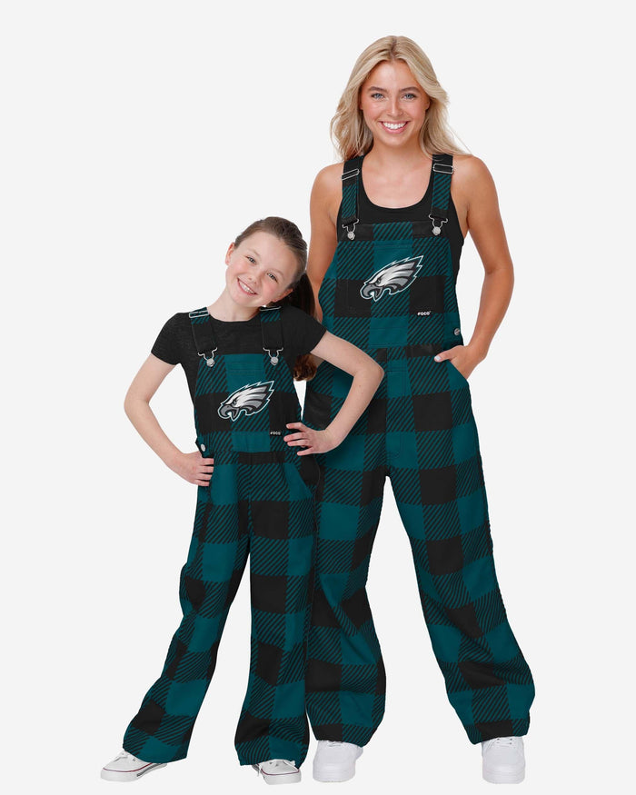 Philadelphia Eagles Youth Plaid Bib Overalls FOCO - FOCO.com