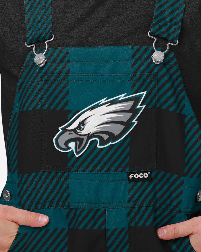 Philadelphia Eagles Youth Plaid Bib Overalls FOCO - FOCO.com