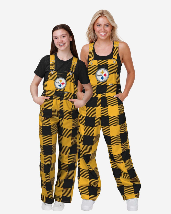 Pittsburgh Steelers Youth Plaid Bib Overalls FOCO - FOCO.com