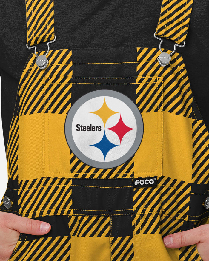 Pittsburgh Steelers Youth Plaid Bib Overalls FOCO - FOCO.com