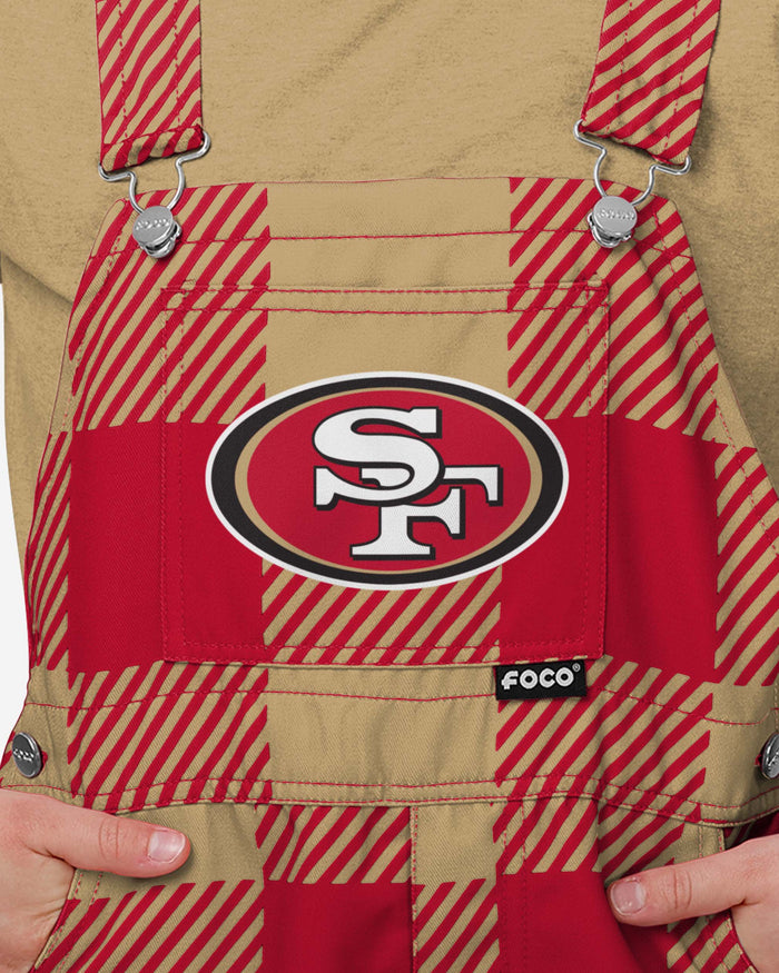 San Francisco 49ers Youth Plaid Bib Overalls FOCO - FOCO.com