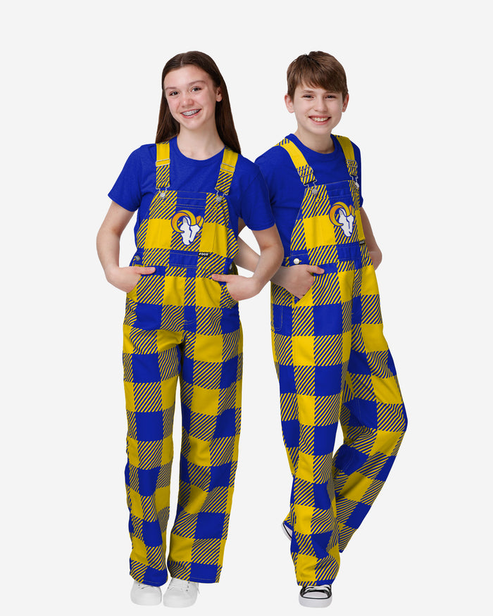 Los Angeles Rams Buffalo Youth Plaid Bib Overalls FOCO 8 (S) - FOCO.com