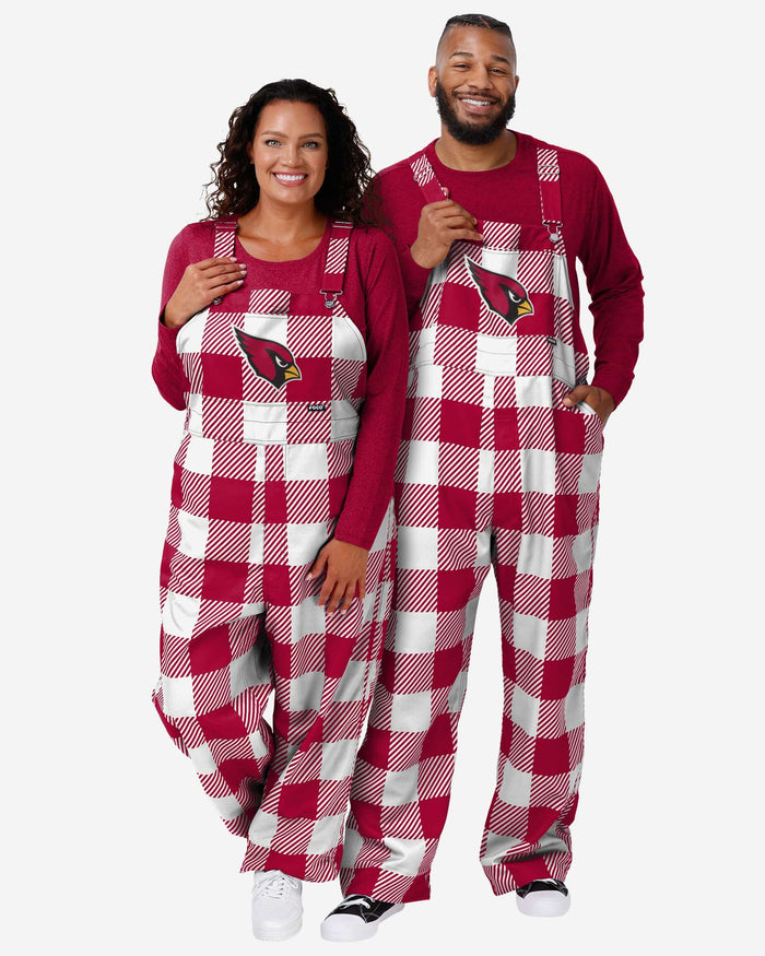 Arizona Cardinals Mens Plaid Bib Overalls FOCO - FOCO.com